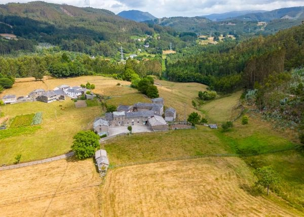 Galicia, Lugo, Ourol, country house, arial view 3