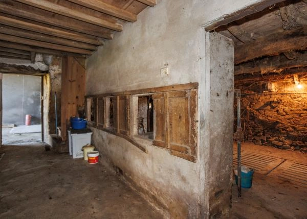 Galicia, La Coruña, Abegondo, granja, nave becerros