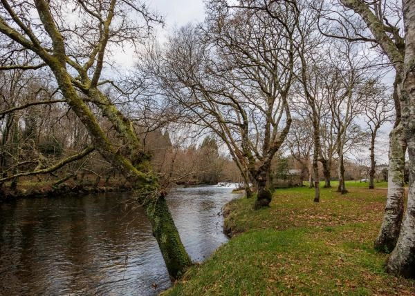 1891- Galicia, Lugo, Guitiriz, casa de campo, rio