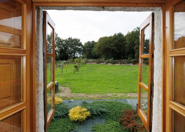 Galicia, Lugo, Cospeito, vista desde ventana